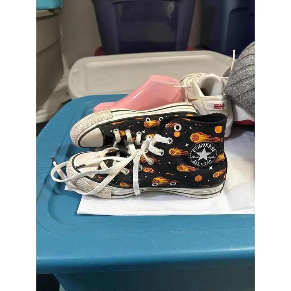 Converse Chuck Taylor Shoes High Canvas Black‎ Orange Casual A02925F   Kids 3.5